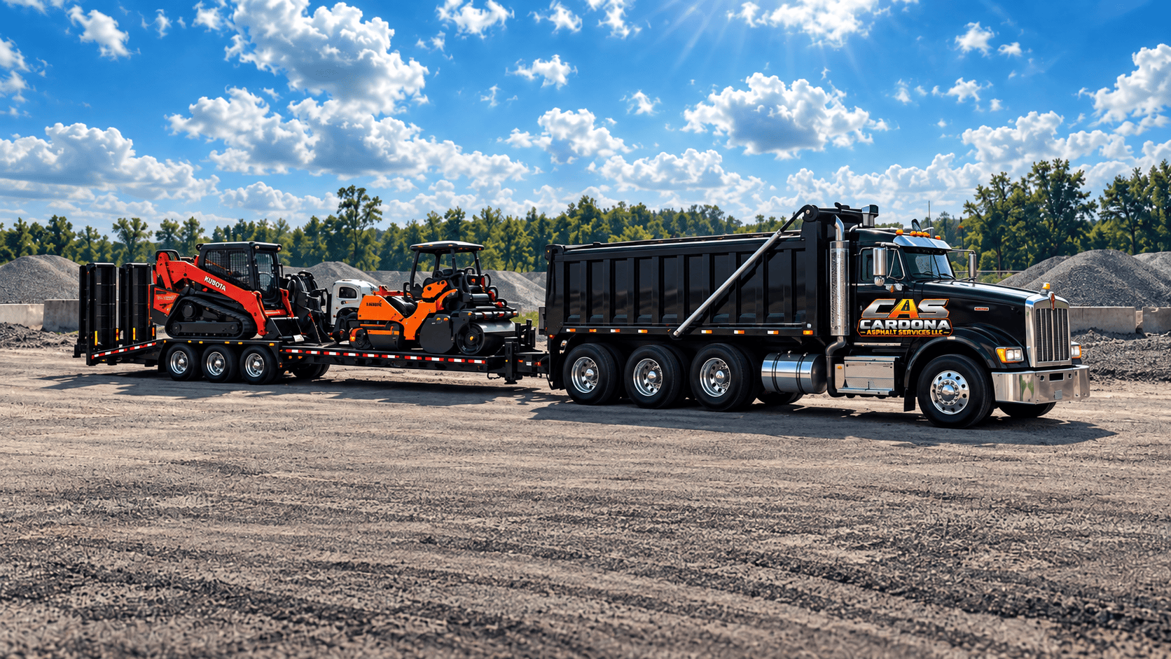 Cardona Asphalt Services truck and equipment in Indianapolis, IN