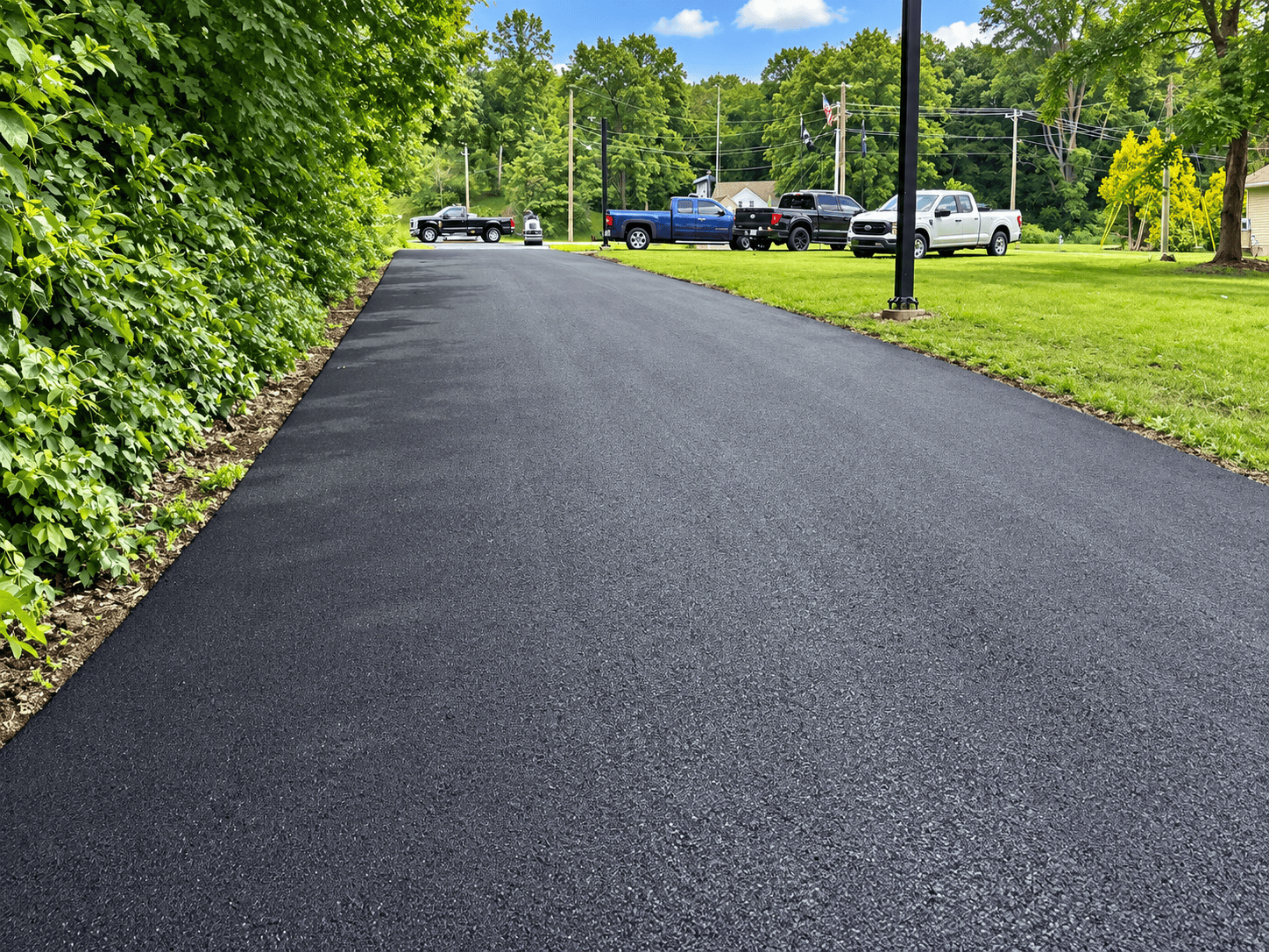 Cardona Asphalt Services paving crew at work