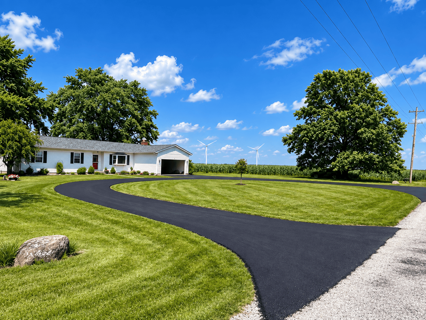 Completed asphalt paving project
